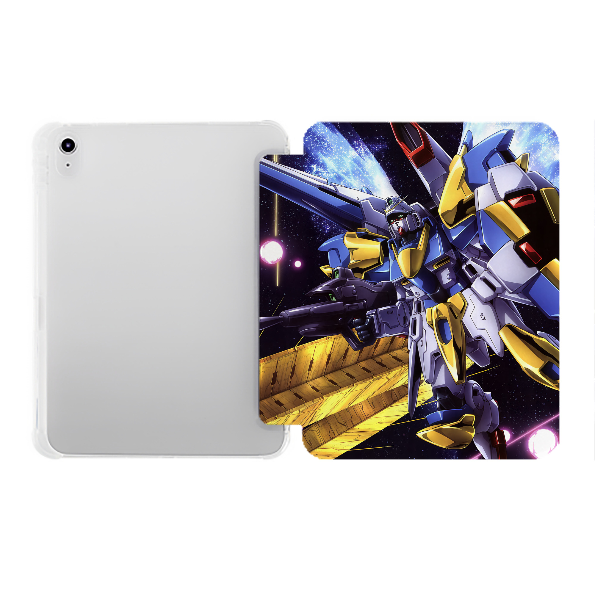 （画像用） 機動戦士ガンダム Mobile Suit Gundam IPad ケース ペン収納付き 三つ折りスタンド PUレザー×シリコン 対応機種9.5/10.5/10.9インチ